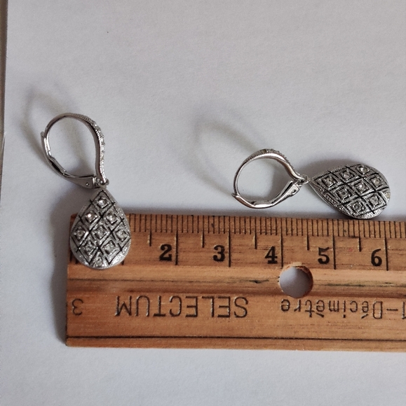 Diamante Teardrop Earrings - Picture 10 of 11